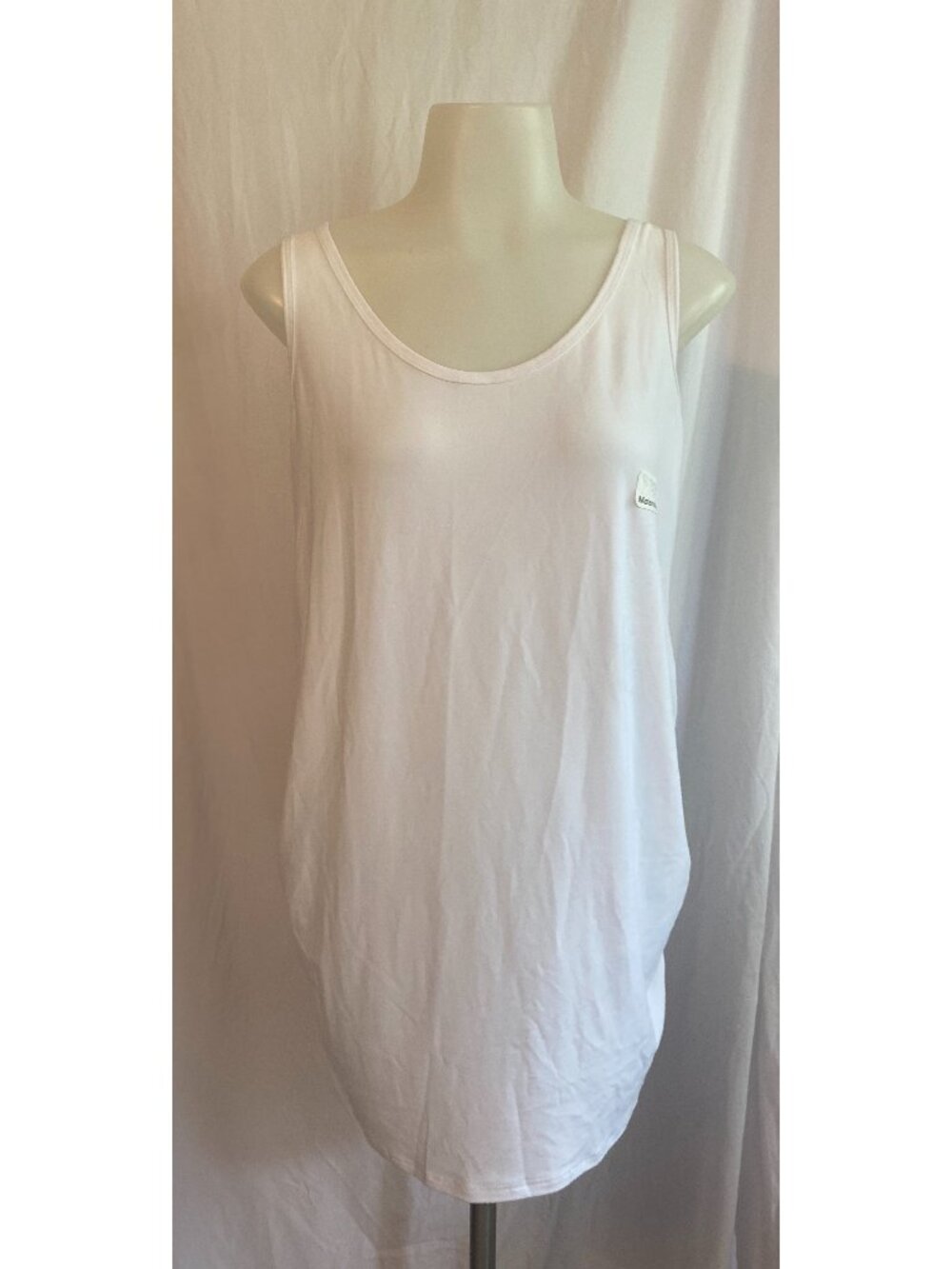 Time And Tru Maternity White Ruched Side Tank Top